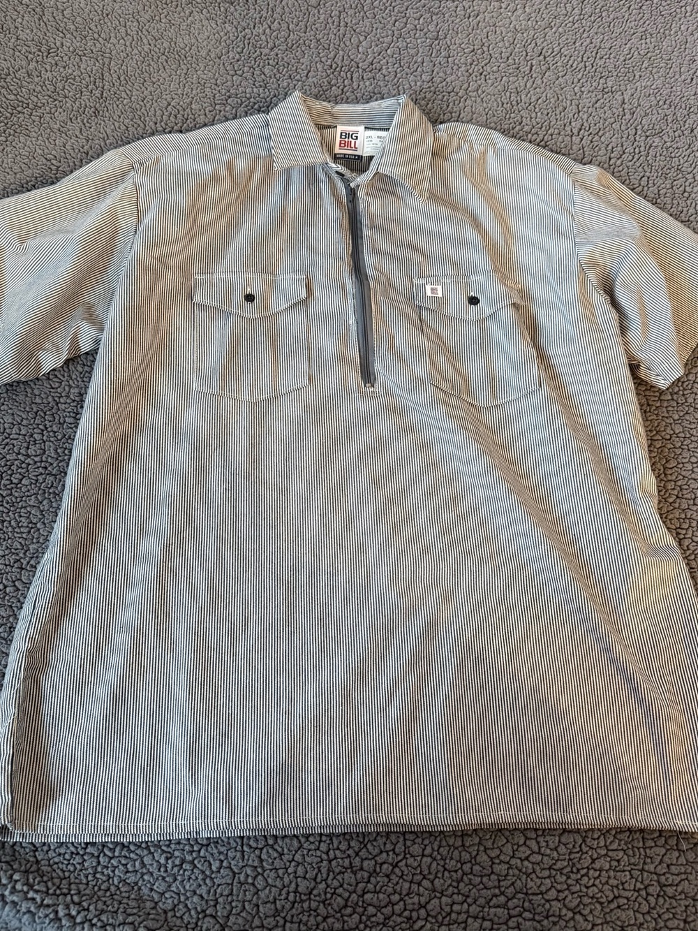 Big Bill Men's Short Sleeve Railstripe Work Shirt - Blue/White